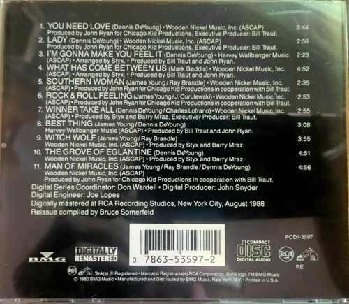 Styx - The Best of Styx CD (1980) Audio Quality Guaranteed Reuse Reduce Recycle