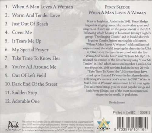 Percy Sledge - When A Man Loves A Woman CD (1996) Audio Quality Guaranteed
