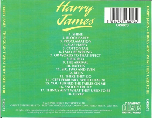 Harry James - Things Ain't What They Used to Be CD (1989) Audio Amazing Value
