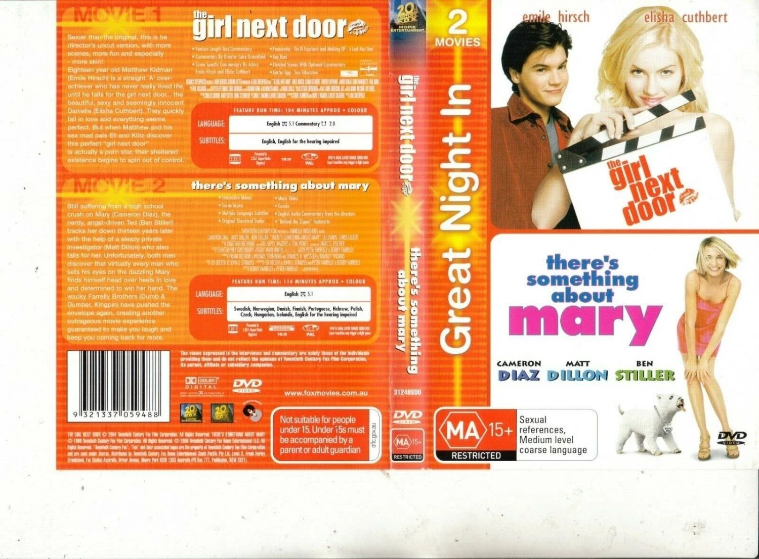 The Girl Next Door & Thers's Something About Mary DVD (2006) Emile Hirsch