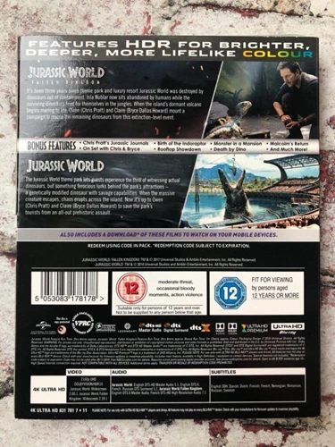 Jurassic World 2 Movie Collection Blu-ray (2018) Quality Guaranteed