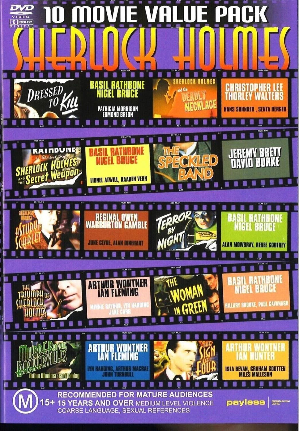 10 Movie Value Pack - Sherlock Holmes DVD Drama Quality Guaranteed Amazing Value
