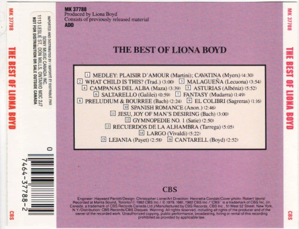 Liona Boyd - The Best Of Liona Boyd CD (N/A) Audio Quality Guaranteed