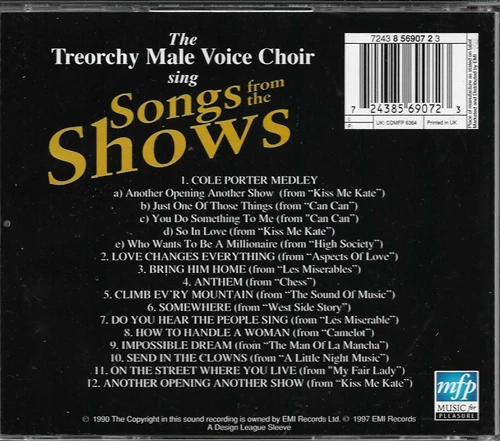 Treorchy Male Voice Choir - Songs From the Shows CD (1997) Audio Amazing Value