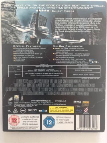 2012 Blu-ray (2010) John Cusack Quality Guaranteed Reuse Reduce Recycle