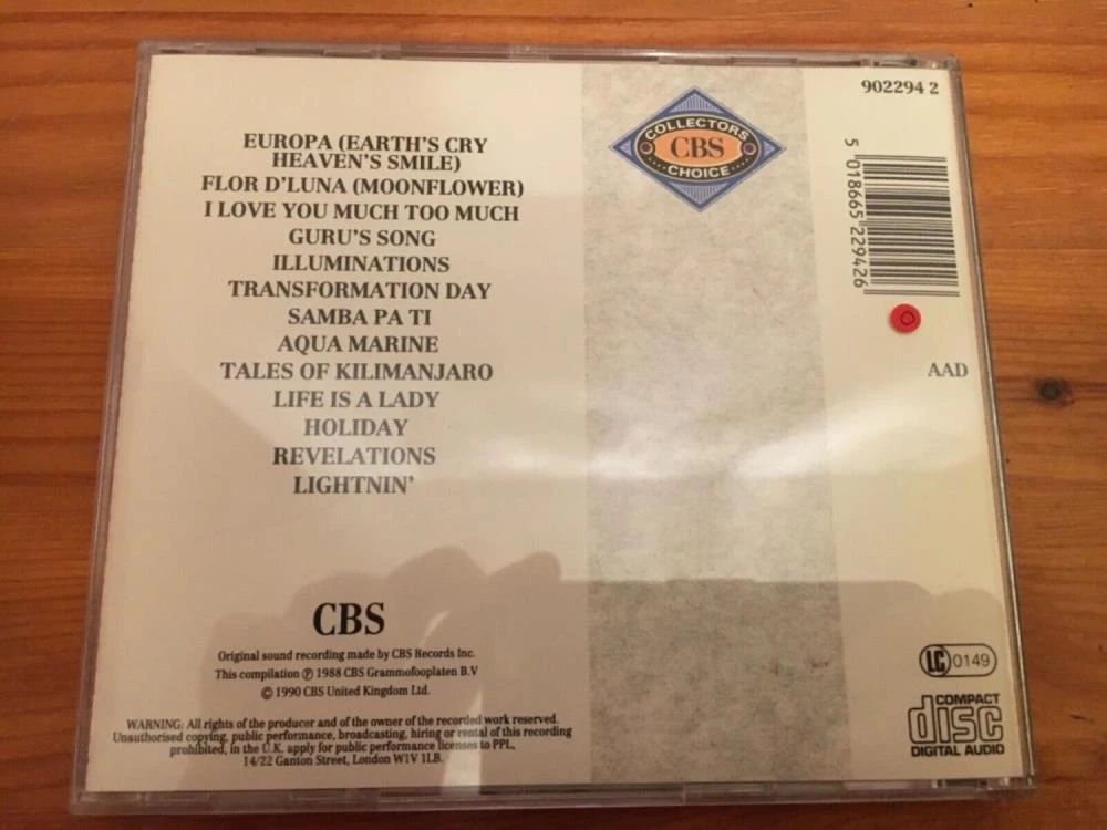 Santana - Samba Pa Ti CD (1990) Audio Quality Guaranteed Reuse Reduce Recycle