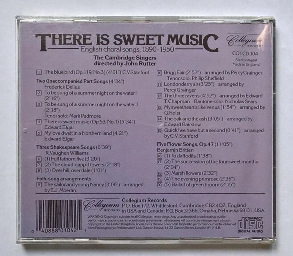 Cambridge Singers / John Rutter - CD (1992) Audio Quality Guaranteed
