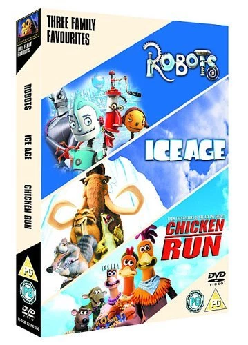 Family Triple (Robots, Ice Age, Chicken Run) DVD Children (2007) Amazing Value