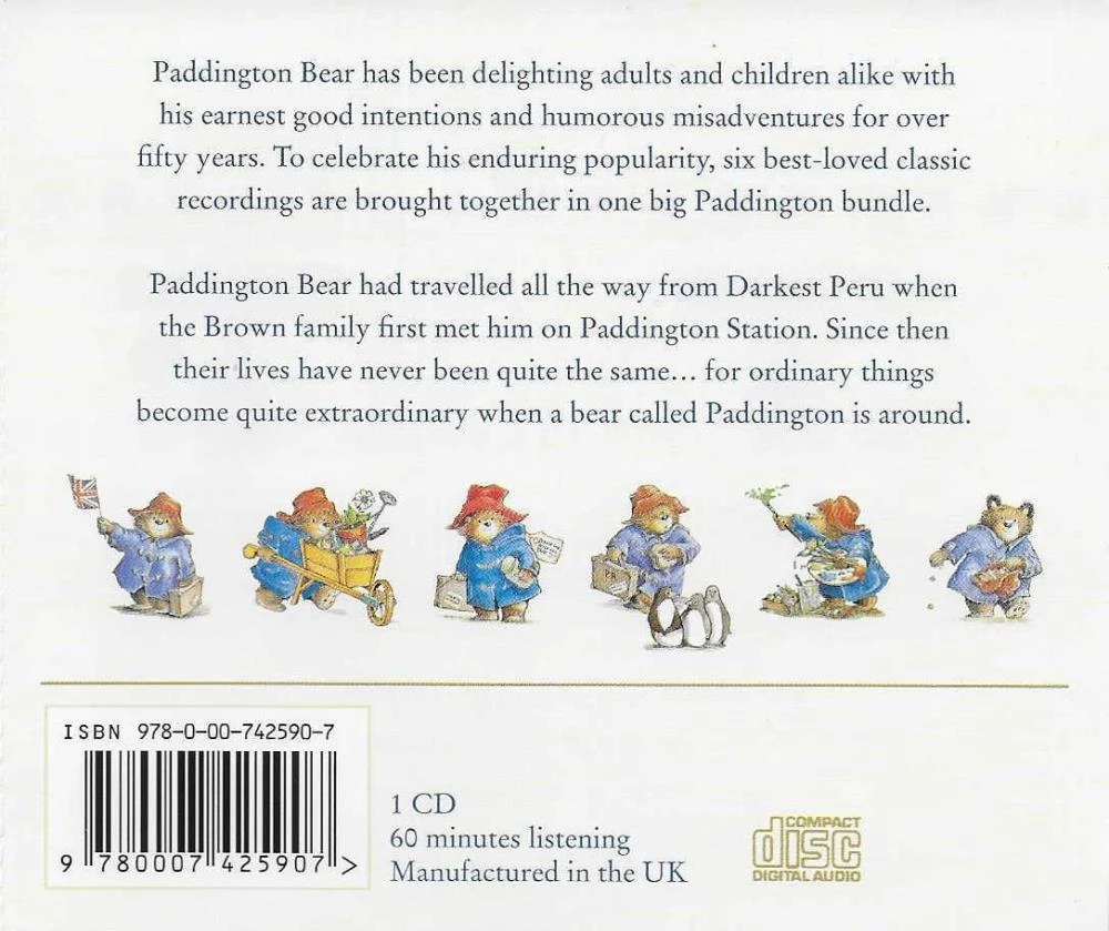 Michael Bond - The Paddington Treasury for the Very Young CD (2010) New Audio