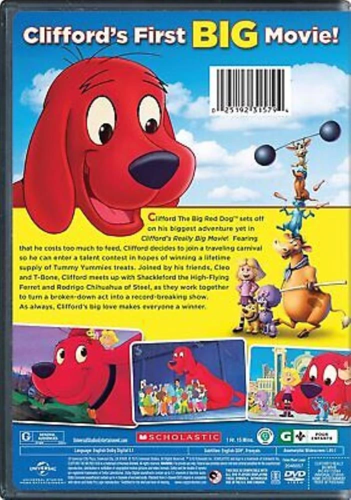CLIFFORD'S REALLY BIG MOVIE DVD Children's & Family (2015) Quality Guaranteed