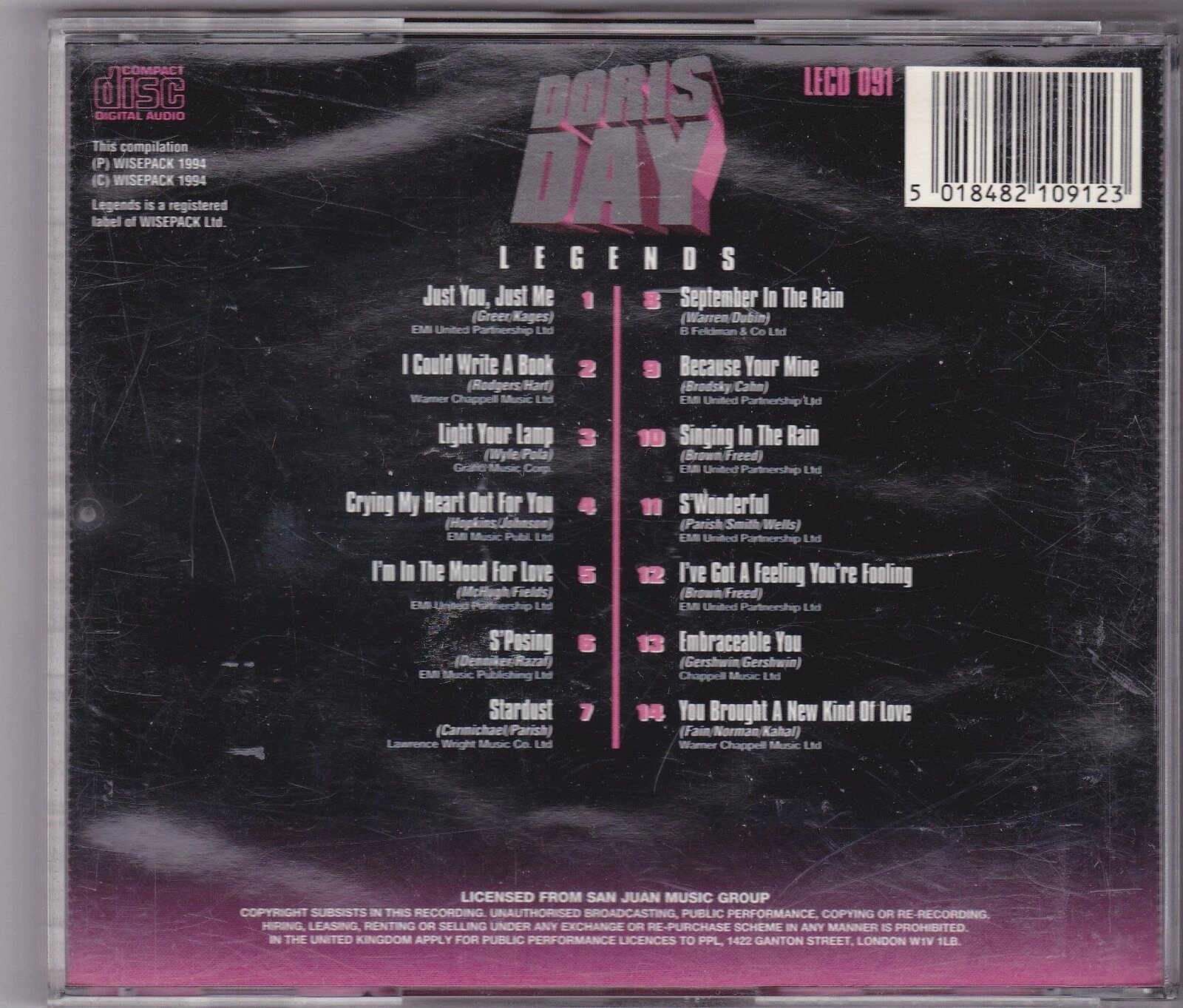 Doris Day - Doris Day - Legends in Music. CD (1994) Audio Quality Guaranteed