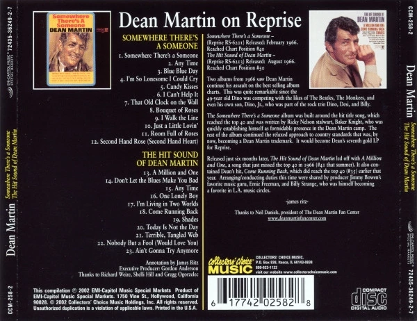 Dean Martin - Somewhere There's A Someone & The Hit Sound Of Dean Martin CD