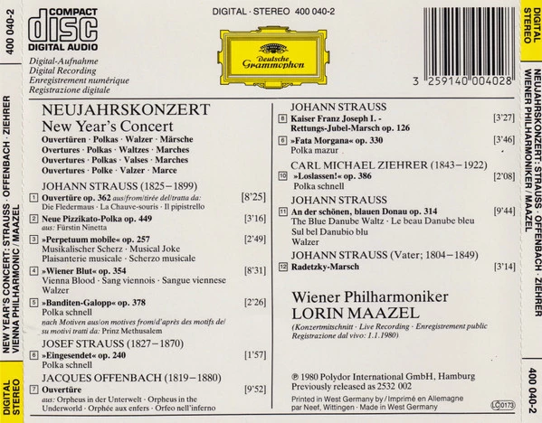 Wiener Philharmoniker - Neujahrskonzert CD (1983) Audio Quality Guaranteed
