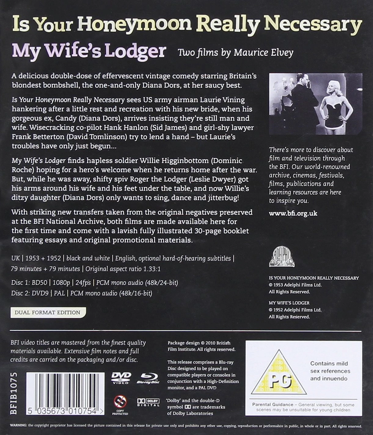 Is Your Honeymoon Really Necessary? / My Wife's Lodger Blu-ray (2010) Diana Dors