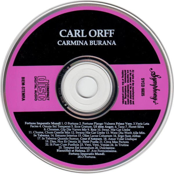 Carl Orff - Carmina Burana CD (1991) Audio Quality Guaranteed Amazing Value