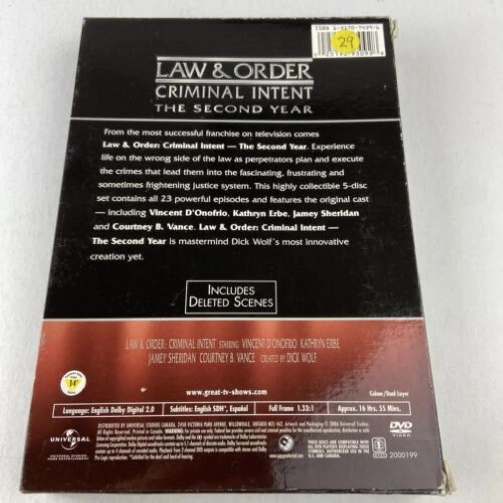 Law & Order Criminal Intent - The Second Year DVD Drama (2006) Leslie Hendrix