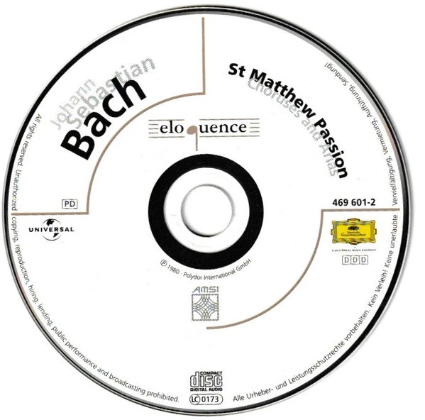Karl Richter - Matthäus Passion (Chore und Arien) CD (2000) Audio Amazing Value