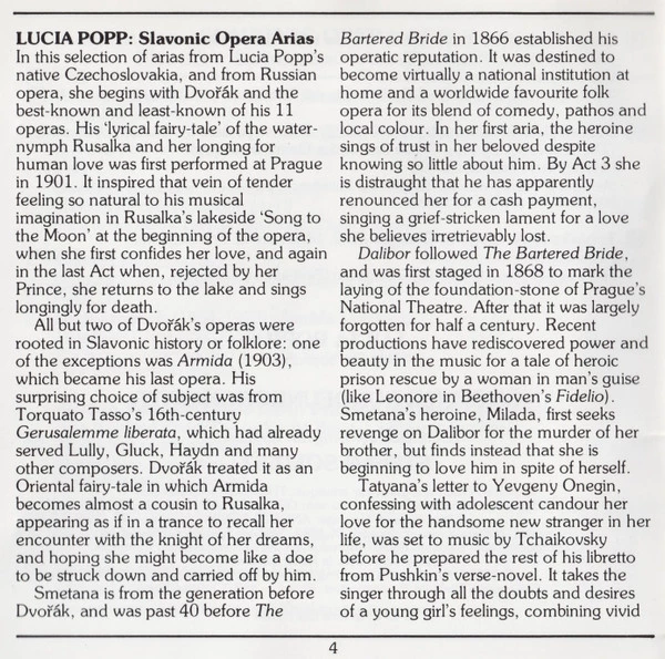 Lucia Popp - Slavonic Opera Arias CD (1996) Audio Quality Guaranteed
