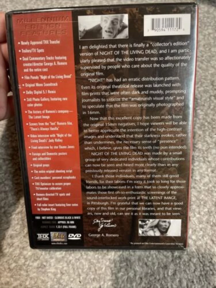 Night of Living Dead / Millennium Edition DVD horror (2002) Russell Streiner New