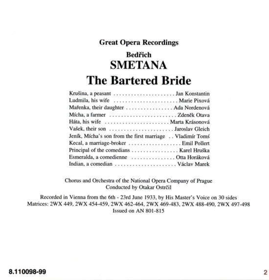 Bedřich Smetana - The Bartered Bride CD (2001) Audio Quality Guaranteed