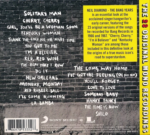 Neil Diamond - The Bang Years 1966-1968 CD (2011) Audio Quality Guaranteed