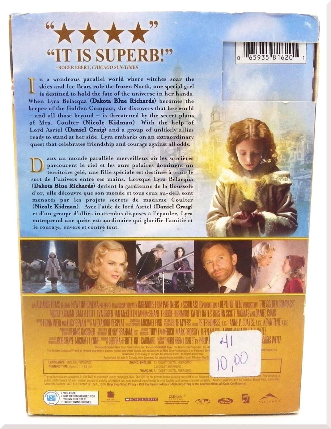 The Golden Compass DVD Drama Nicole Kidman Quality Guaranteed Amazing Value