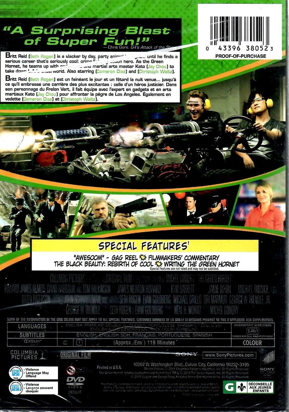 The Green Hornet Bilingual DVD Action & Adventure Seth Rogen Quality Guaranteed