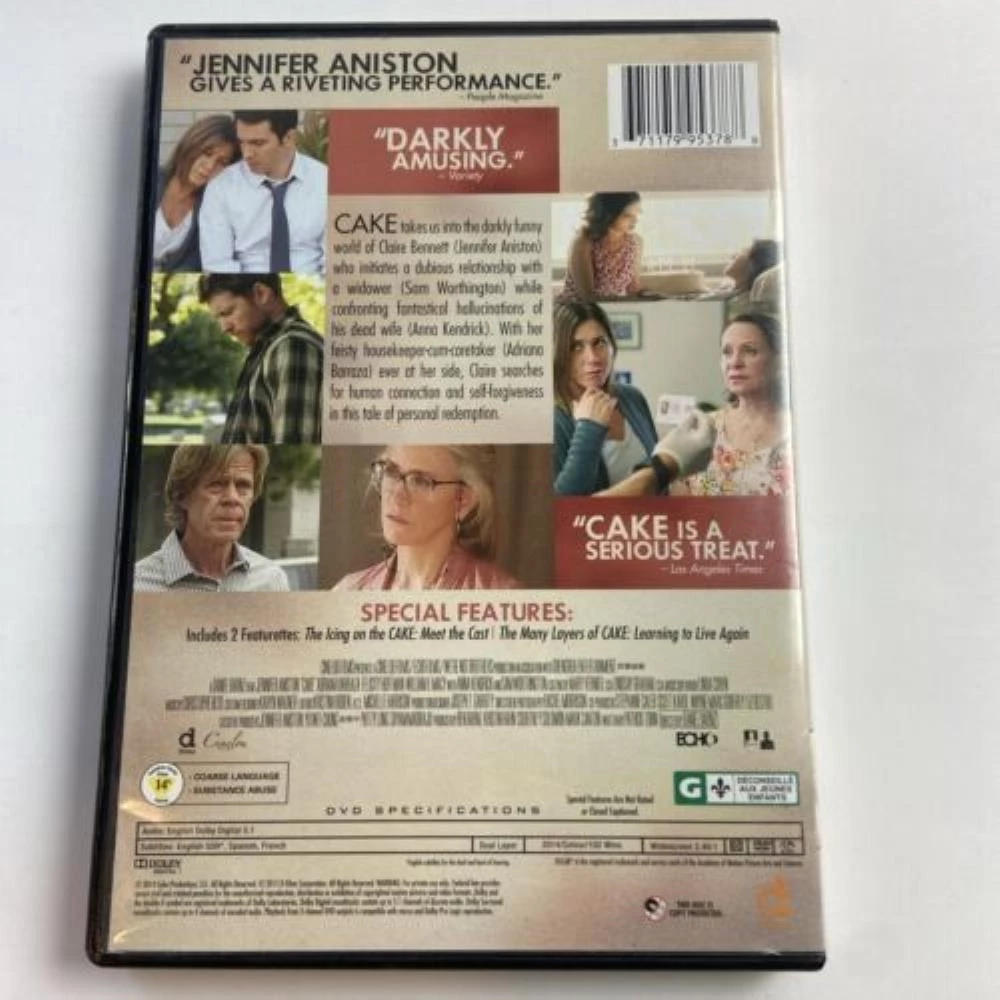 Cake DVD Jennifer Aniston Quality Guaranteed Reuse Reduce Recycle Amazing Value