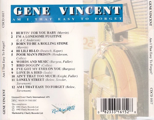 Gene Vincent - Am I That Easy To Forget CD (1992) Audio Quality Guaranteed