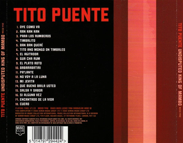 Tito Puente - Undisputed King Of Mambo CD (2000) Audio Quality Guaranteed