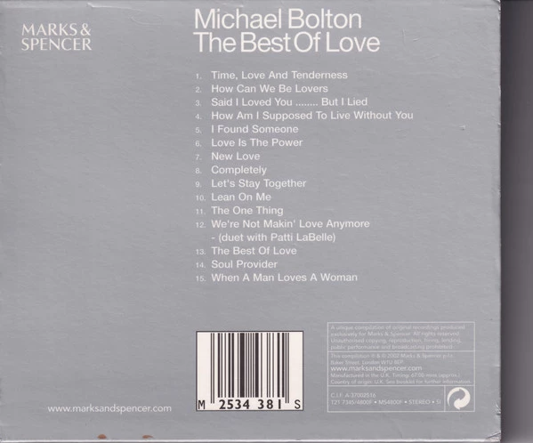 Michael Bolton - The Best Of Love CD (2002) Audio Quality Guaranteed