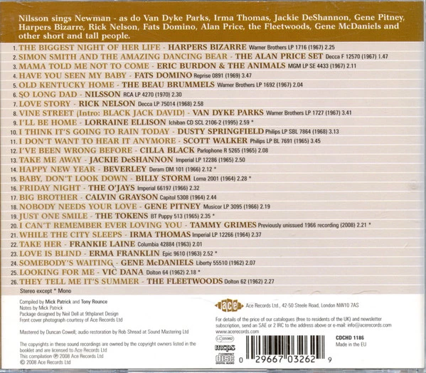 Randy Newman - On Vine Street (The Early Songs Of Randy Newman) CD (2008) Audio