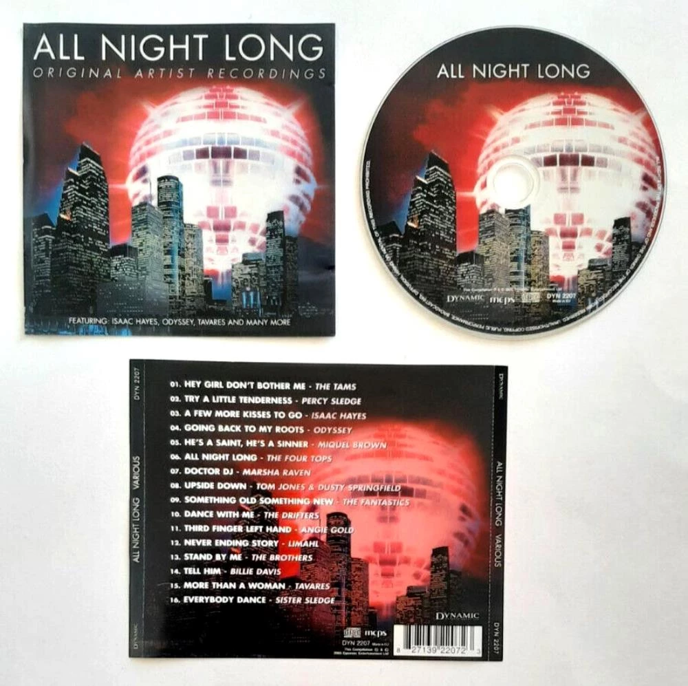 Issac Hayes, Four Tops, Tavares & More - All Night Long CD (2006) New Audio