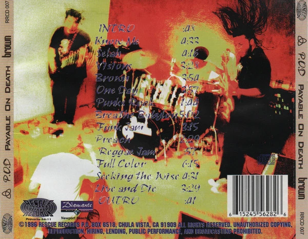 P.O.D. - Brown CD (2003) Audio Quality Guaranteed Reuse Reduce Recycle