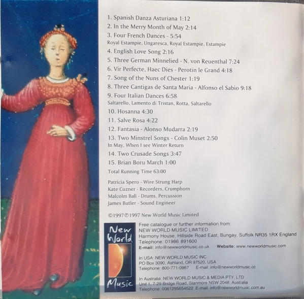 Patricia Spero - Medieval Harp CD (1997) Audio Quality Guaranteed Amazing Value