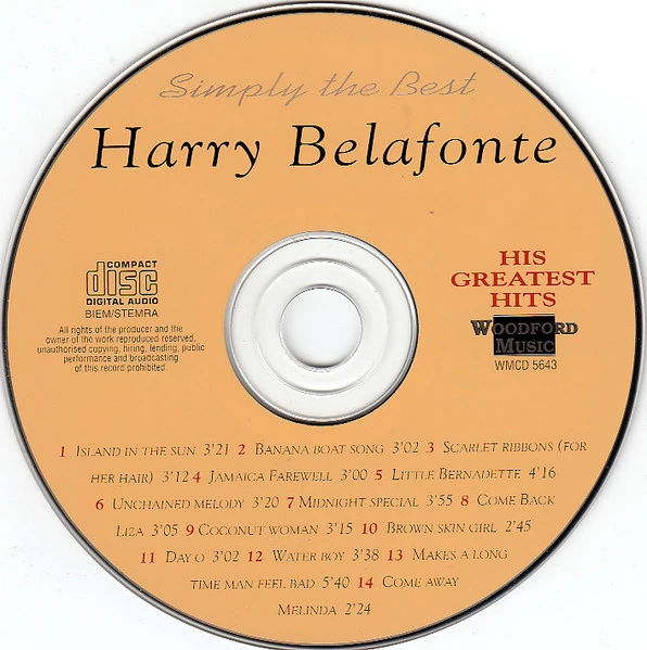 Harry Belafonte - Island In The Sun His Greatest Hits CD (1994) Audio