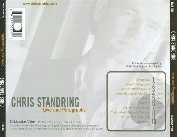 Chris Standring - Love And Paragraphs CD (2008) Audio Quality Guaranteed