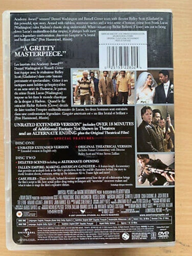 American Gangster DVD Drama (2007) Denzel Washington Quality Guaranteed