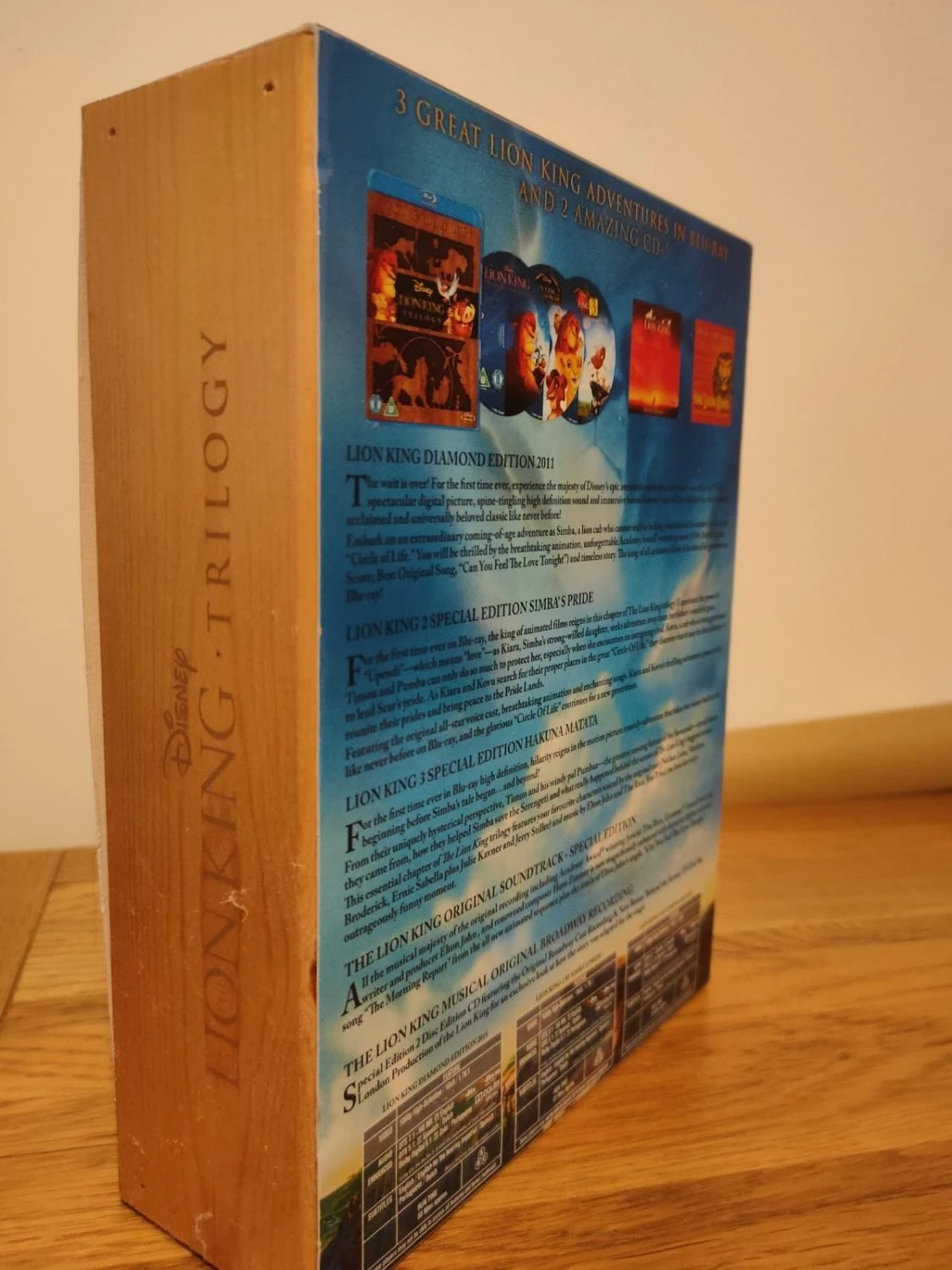 Disney The Lion King Trilogy Blu-ray Wooden Box Set Blu-ray (N/A) New