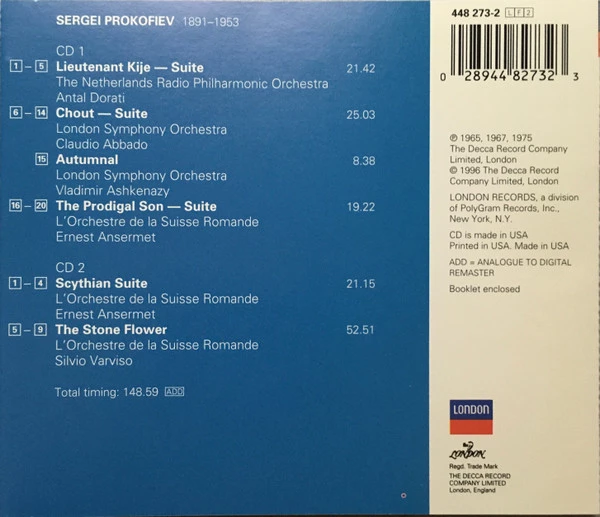 Sergei Prokofiev - CD (1997) Audio Quality Guaranteed Reuse Reduce Recycle
