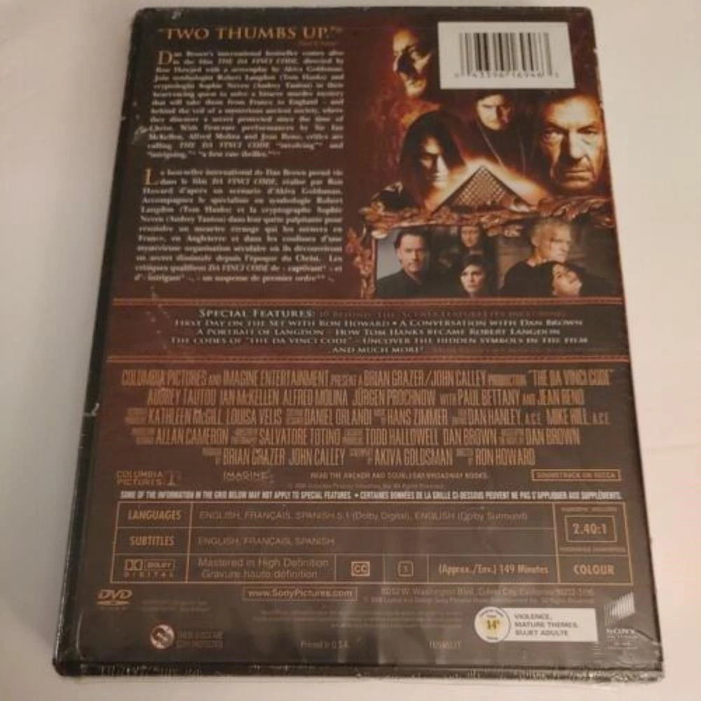 The Da Vinci Code DVD MOVIE / ACTION / ADVENTURE (2006) Tom Hanks Amazing Value