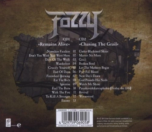 Fozzy - Remains Alive & Chasing The Grail CD (2011) Audio Quality Guaranteed