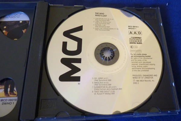 The Who - Who's Last CD (1998) Audio Quality Guaranteed Reuse Reduce Recycle