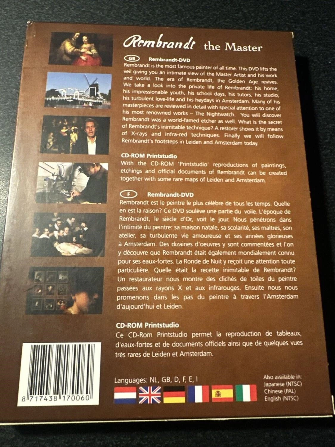 *Rembrandt the master DVD Kunst (2010) Rijksmuseum Free Royal Mail Delivery