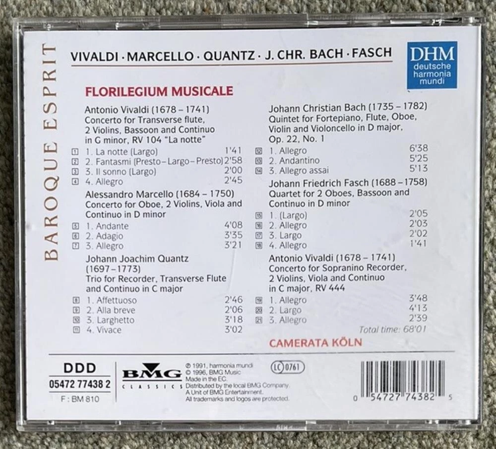 Camerata Koln - Florilegium musicale CD (1996) Audio Quality Guaranteed