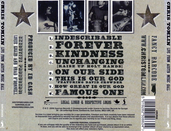 Chris Tomlin - Live From Austin Music Hall CD (2006) Audio Quality Guaranteed