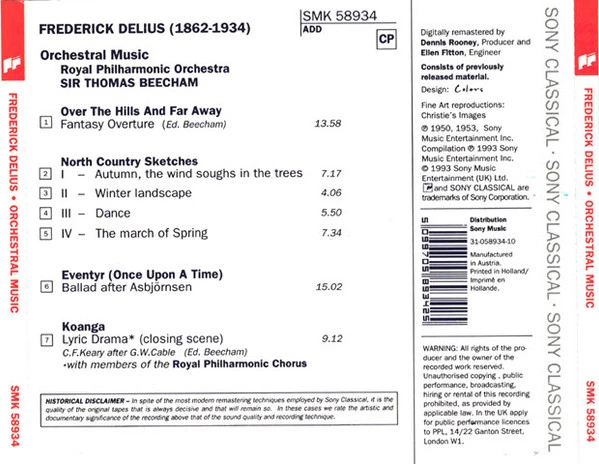 Frederick Delius - Orchestral Music CD (N/A) Audio Quality Guaranteed