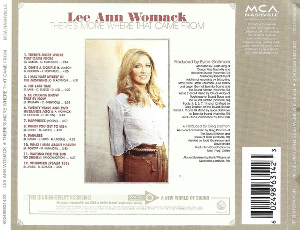Lee Ann Womack - There's More Where That Came From CD (2005) Audio Amazing Value