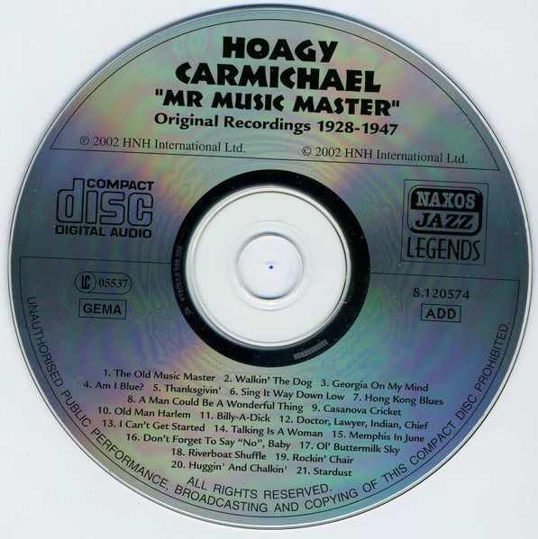 Hoagy Carmichael - Mr. Music Master. Original Recordings 1928-1947 CD (2002)