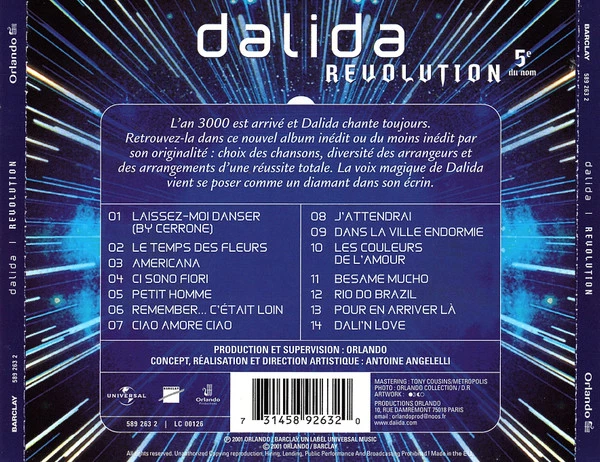 Dalida - Revolution CD (2001) Audio Quality Guaranteed Reuse Reduce Recycle